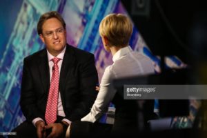 Chad Brownstein, chief executive officer of Rocky Mountain Resources Holdings, listens during a Bloomberg Television interview in New York, U.S., on Thursday, May 10, 2018. Brownstein discussed what President Trump's Iran decision means for the Middle East.
