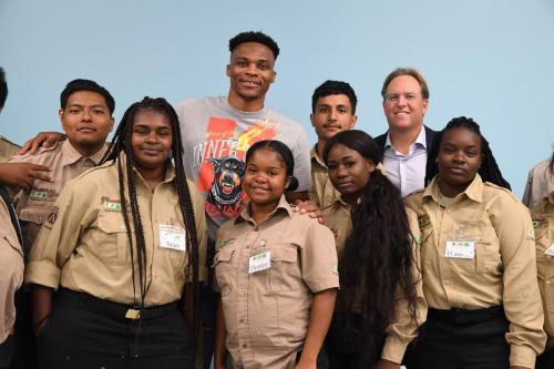 Chad Brownstein and Russell Westbrook LA Conservation Corps partnership